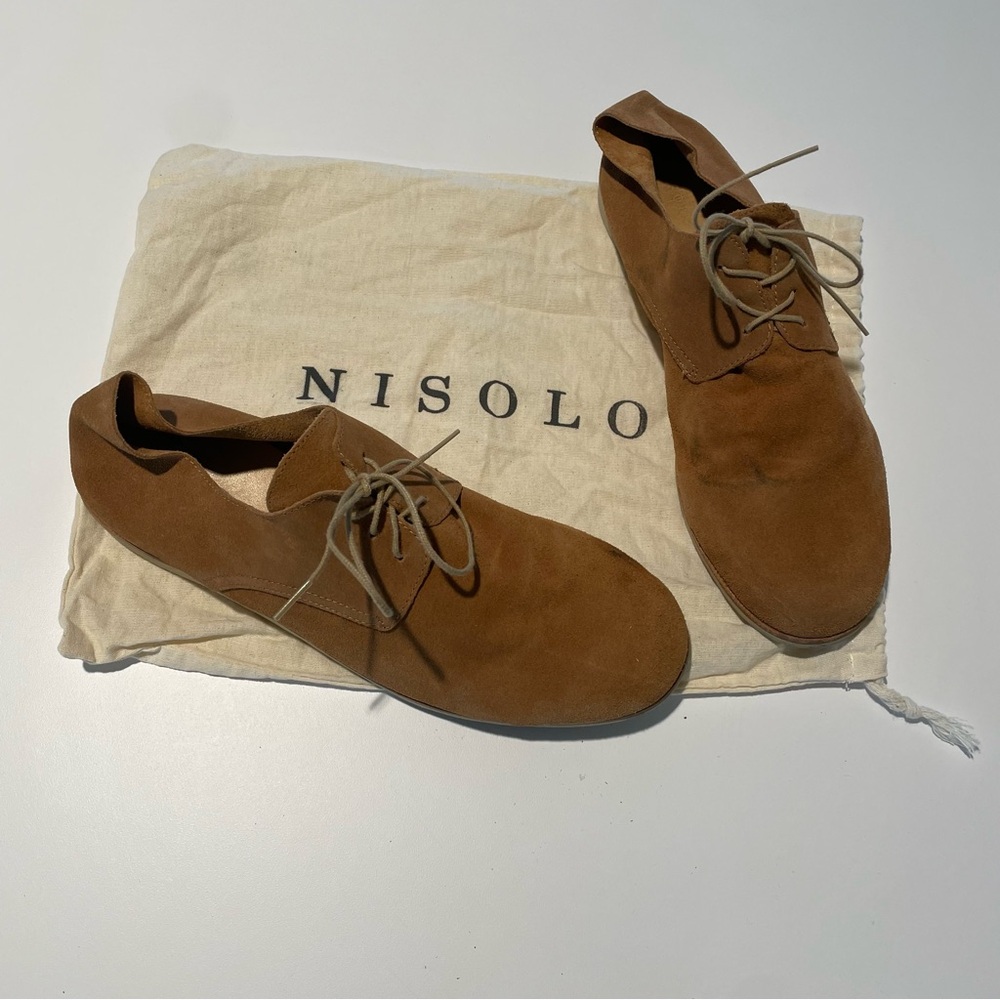 Nisolo Men’s soft leather Travel Derby-Tan Size 11.5
